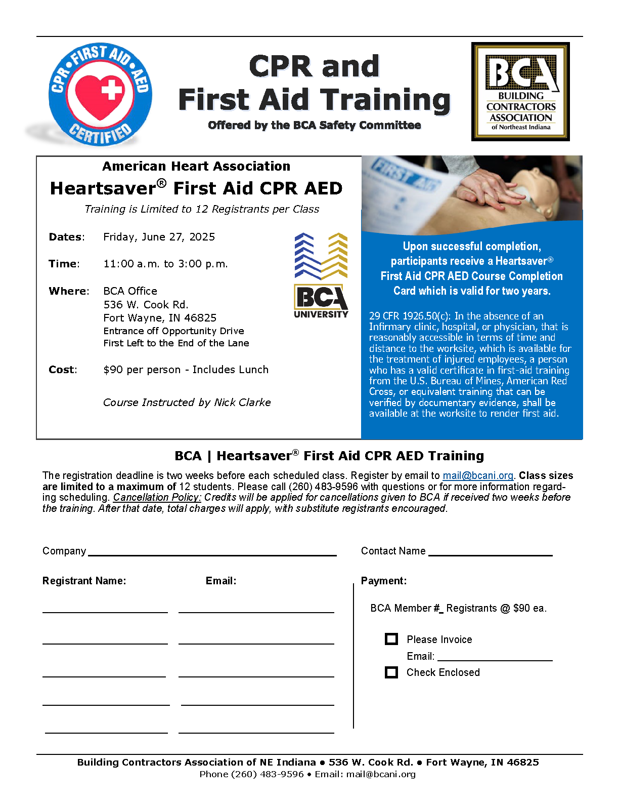 First Aid CPR AED Training - June 27, 2025